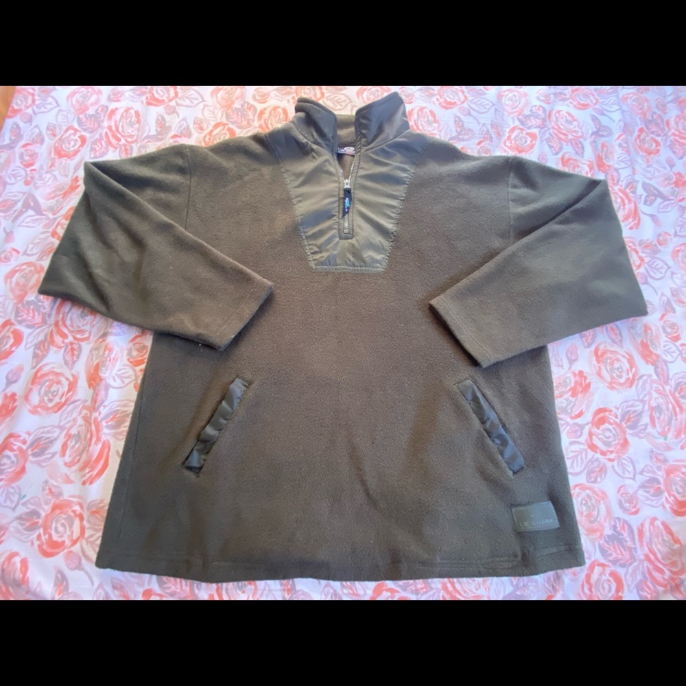 Men's Le Shark Olive Green Fleece Pull Over